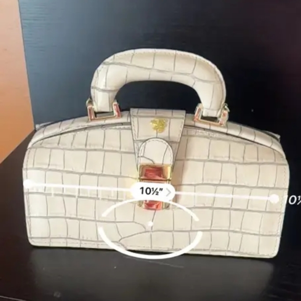 PRATESI firenze lady brunelleschi croc embossed doctor bag - Picture 6 of 7